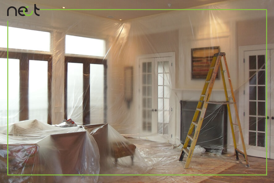 آماده سازی خانه قبل از نقاشی ساختمان و کاغذ دیواری