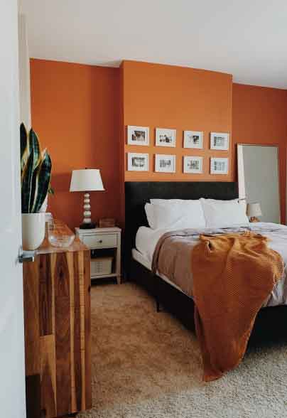 رنگ گرم اتاق خواب