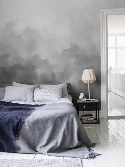 کاغذ دیواری‌های طوسی برای اتاق خواب