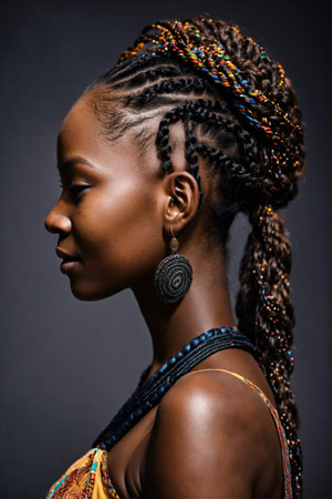 مدل بافت جلو مو جدید دخترانه آفریقایی با کاموا